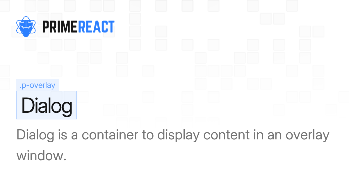 React Dialog Component